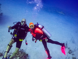 21 Mike and Karen with Caribbean Reef Shark IMG 4493