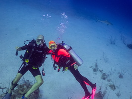 22 Mike and Karen with Caribbean Reef Shark IMG 4494