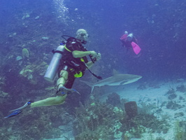 26 Mike and Karen Mike with Caribbean Reef Shark IMG 4512