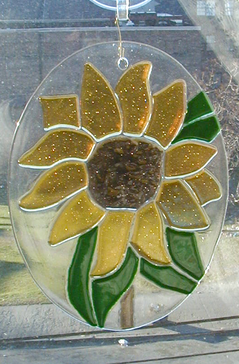 Stained Glass Window Hanging - Folk Flower Cluster – Kennedy Sue